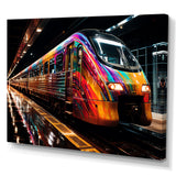 Colorful graffiti Train Journey - Transportation Train Canvas Wall Art