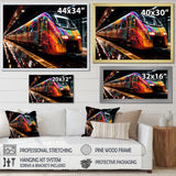 Colorful graffiti Train Journey - Transportation Train Canvas Wall Art