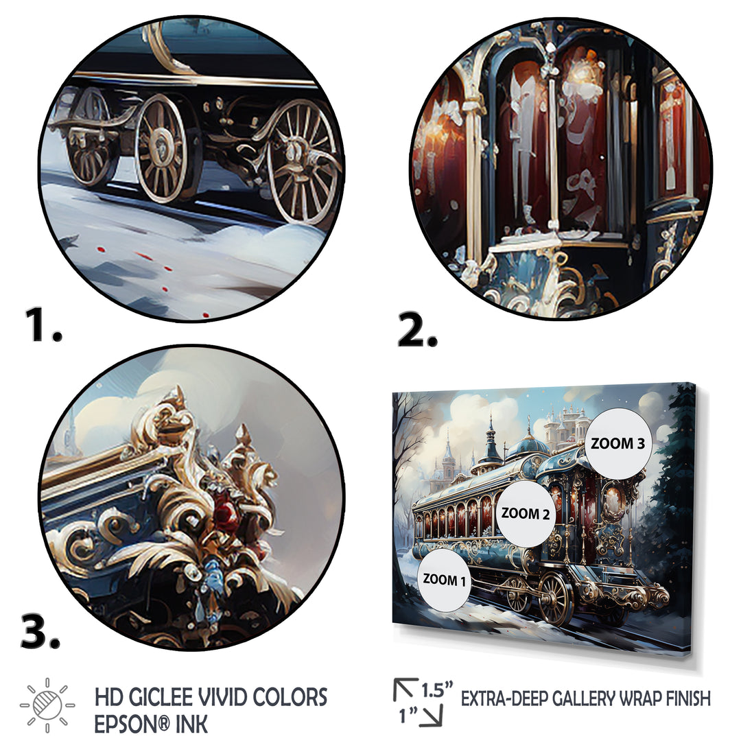 Christmas Train Journey I - Transportation Train Canvas Wall Art