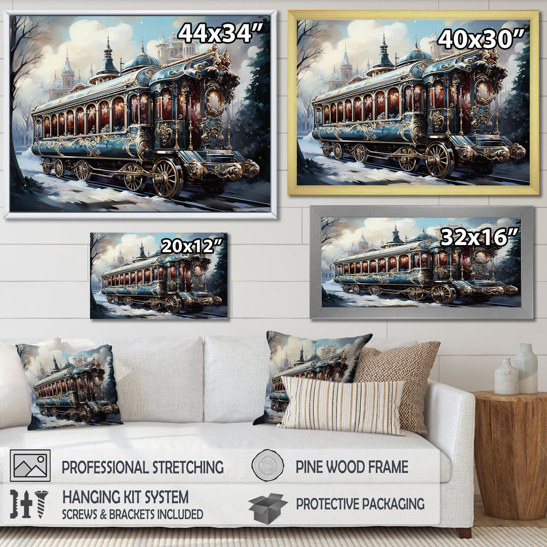 Christmas Train Journey I - Transportation Train Canvas Wall Art