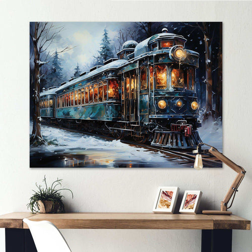 Christmas Train Journey III - Performing Arts Canvas Wall Art