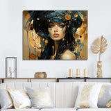 Woman in blue woman in the 50s - Fashion Canvas Wall Art