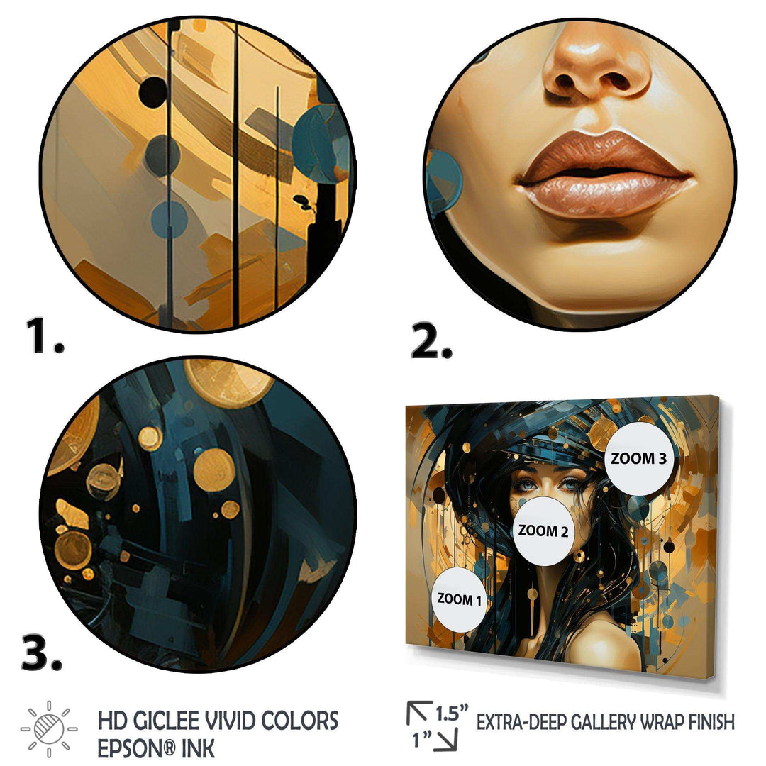 Woman in blue woman in the 50s - Fashion Canvas Wall Art
