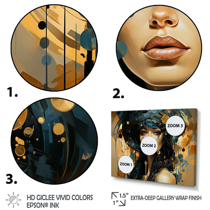 Woman in blue woman in the 50s - Fashion Canvas Wall Art