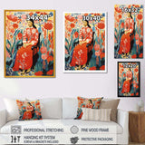 Mexican floral woman portrait  I - Fashion Canvas Wall Art