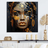 Black and gold Expressive Tribes African Woman I - Fashion Canvas Wall Art