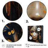 Black and gold Expressive Tribes African Woman I - Fashion Canvas Wall Art