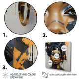 Black and gold Expressive Tribes African Woman IV - Fashion Canvas Wall Art