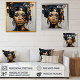 Black and gold Expressive Tribes African Woman IV - Fashion Canvas Wall Art