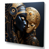 Cubism black and gold African Mother  II - Fashion Canvas Wall Art