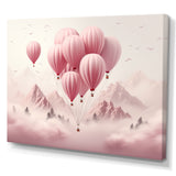 Pink Air Balloon Adventure on Peak - Hot Air Balloon Canvas Wall Art