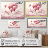 Pink Air Balloon Adventure on Peak - Hot Air Balloon Canvas Wall Art