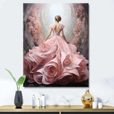 Pink and white woman ballet solitude II - Abstract Canvas Wall Art