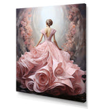 Pink and white woman ballet solitude II - Abstract Canvas Wall Art