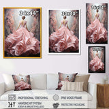 Pink and white woman ballet solitude II - Abstract Canvas Wall Art