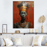 Gold and Red Diva African American Woman III - Fashion Canvas Wall Art