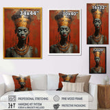 Gold and Red Diva African American Woman III - Fashion Canvas Wall Art