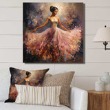 Pink Dance of the ballerina  - Fashion Canvas Wall Art