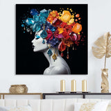 Urban Elegance Woman Crystal and flower hair IV - Fashion Canvas Wall Art