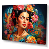 Fridas Essence in Popart Fashion Mexican Art - Fashion Canvas Wall Art