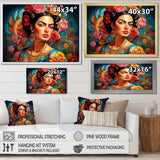 Fridas Essence in Popart Fashion Mexican Art - Fashion Canvas Wall Art