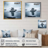 Blue Zen Serenity of Spiritual Stones in Water I - Spiritual Canvas Wall Art