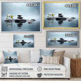 Blue Zen Serenity of Spiritual Stones in Water II - Spiritual Canvas Wall Art