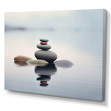 Blue Zen Serenity of Spiritual Stones in Water IV - Spiritual Canvas Wall Art