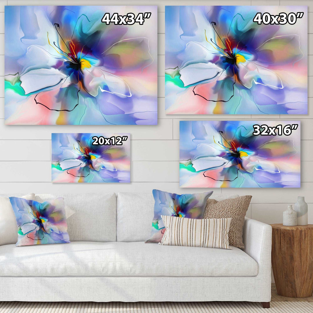 Abstract Creative Blue Flower Framed Print Matte White - 1.5" Width