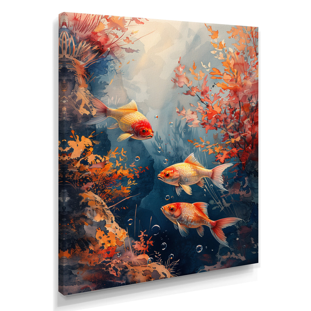 Orange Koi fish coral Marine Magic - Coral Wall Art Prints