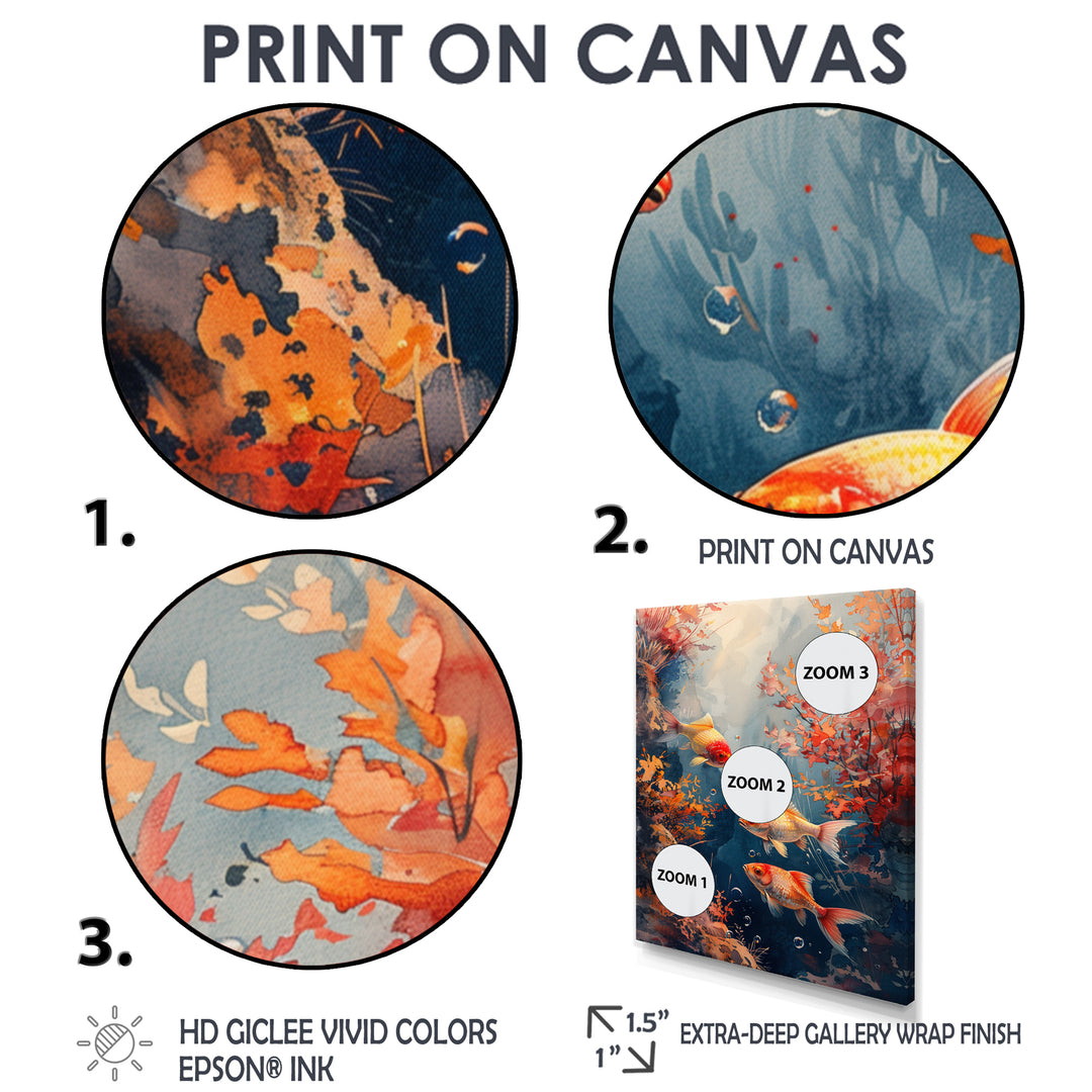 Orange Koi fish coral Marine Magic - Coral Wall Art Prints