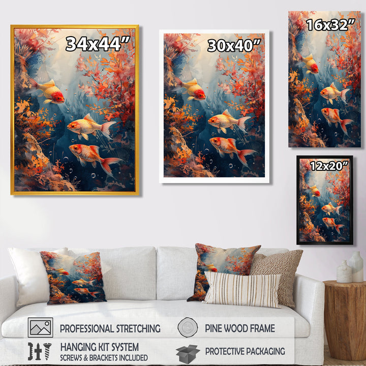 Orange Koi fish coral Marine Magic - Coral Wall Art Prints