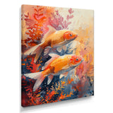 Orange coral Marine koi fish magic - Coral Wall Art Prints