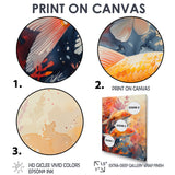 Orange coral Marine koi fish magic - Coral Wall Art Prints