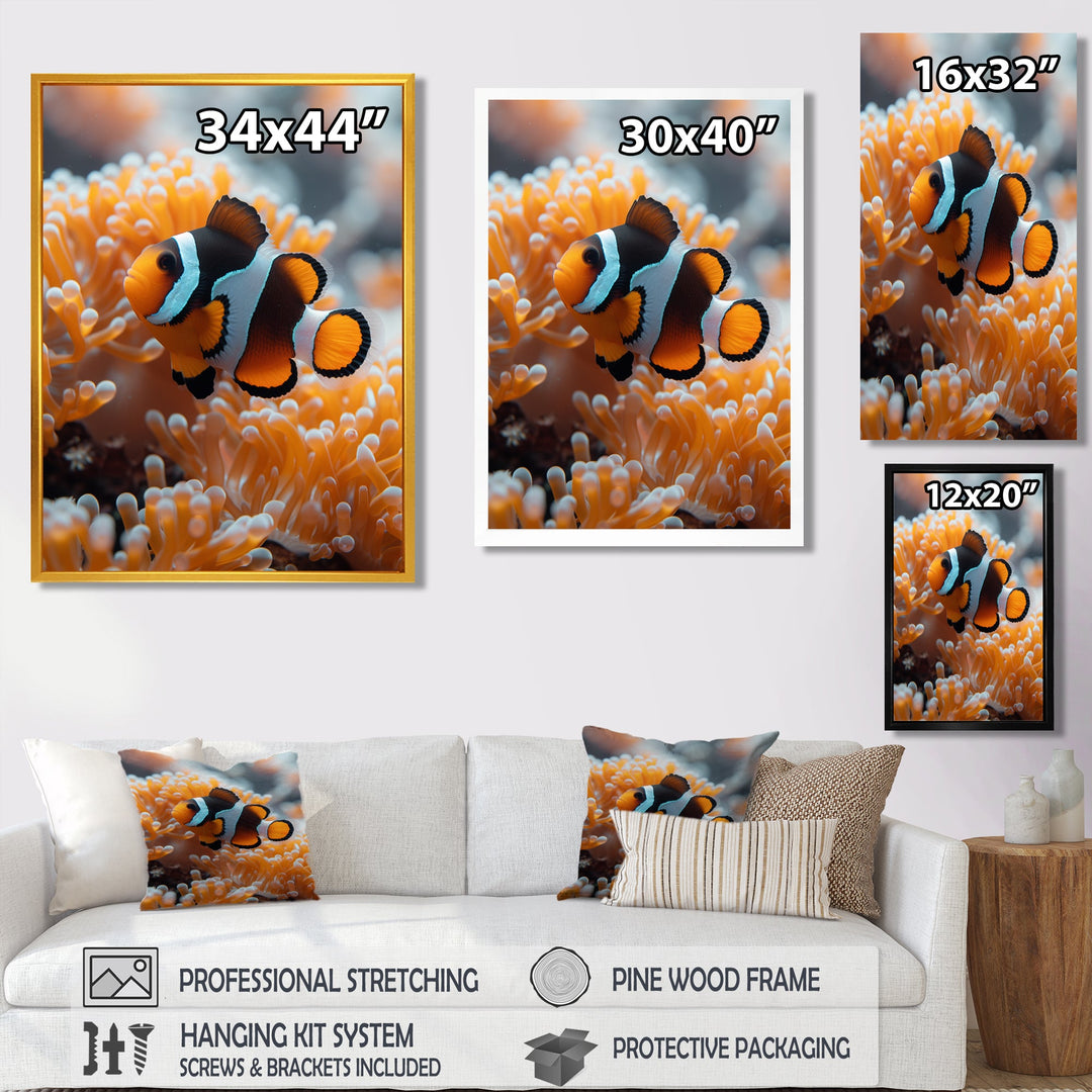Orange white coral clown fish Marvel - Coral Bedroom Wall Art