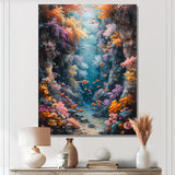 Orange blue coral Marine Marvel dreams - Coral Canvas Wall Art