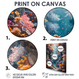 Orange blue coral Marine Marvel dreams - Coral Canvas Wall Art