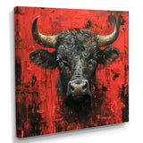 Red Taurus Astrology Bulls Resolve - Red Taurus Wall Art