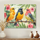 Yellow Birds on a brand of Garden of Eden - Bird Bedroom Wall Art