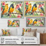 Yellow Birds on a brand of Garden of Eden - Bird Bedroom Wall Art
