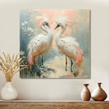 White pink Paradise Cove swans - Bird Wall Art Prints