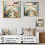 White pink Paradise Cove swans - Bird Wall Art Prints