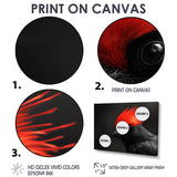 Red Grey Whispers Bird of Paradise - Bird Canvas Wall Art