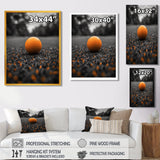 Monochrome Orange Grey Golf Ball I - Golf Canvas Wall Art