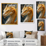 Yellow white Golden Claw Dragon - Dragons Framed Canvas Art