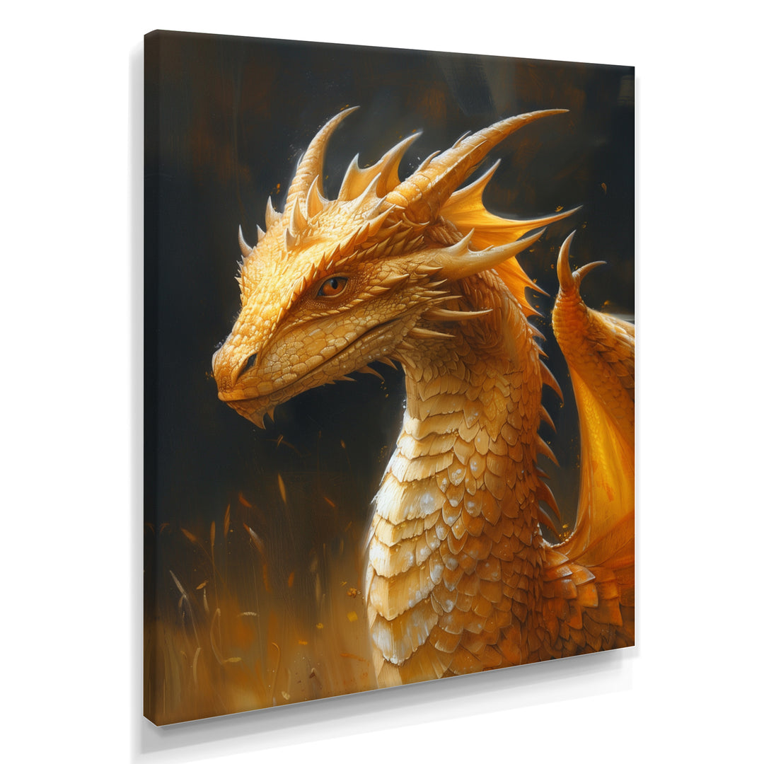 Yellow black Golden Wings Dragon - Dragons Home Decor Art