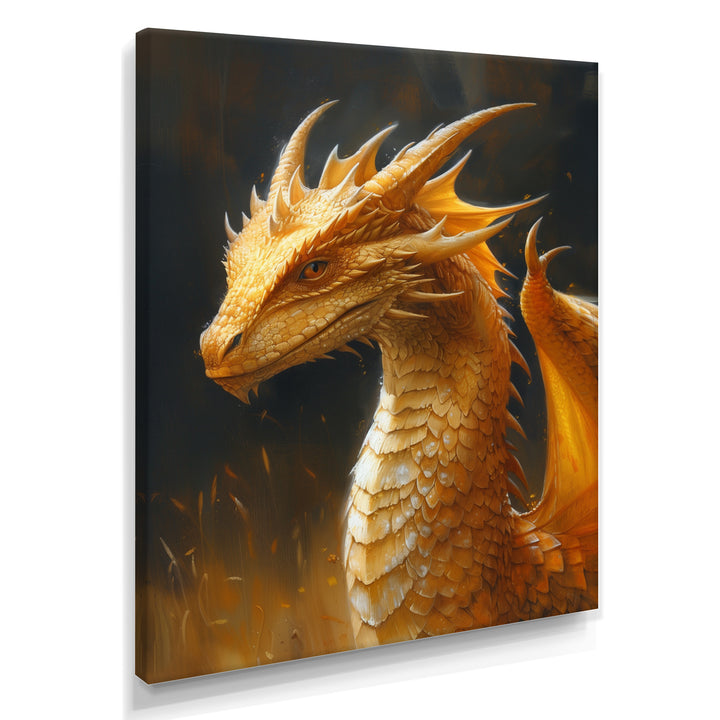 Yellow black Golden Wings Dragon - Dragons Home Decor Art