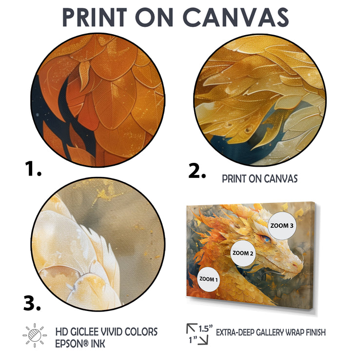Treasured Scales Dragon collage - Dragons Canvas Wall Art