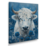 White blue Cosmic Nurture Taurus - Taurus Canvas Wall Art