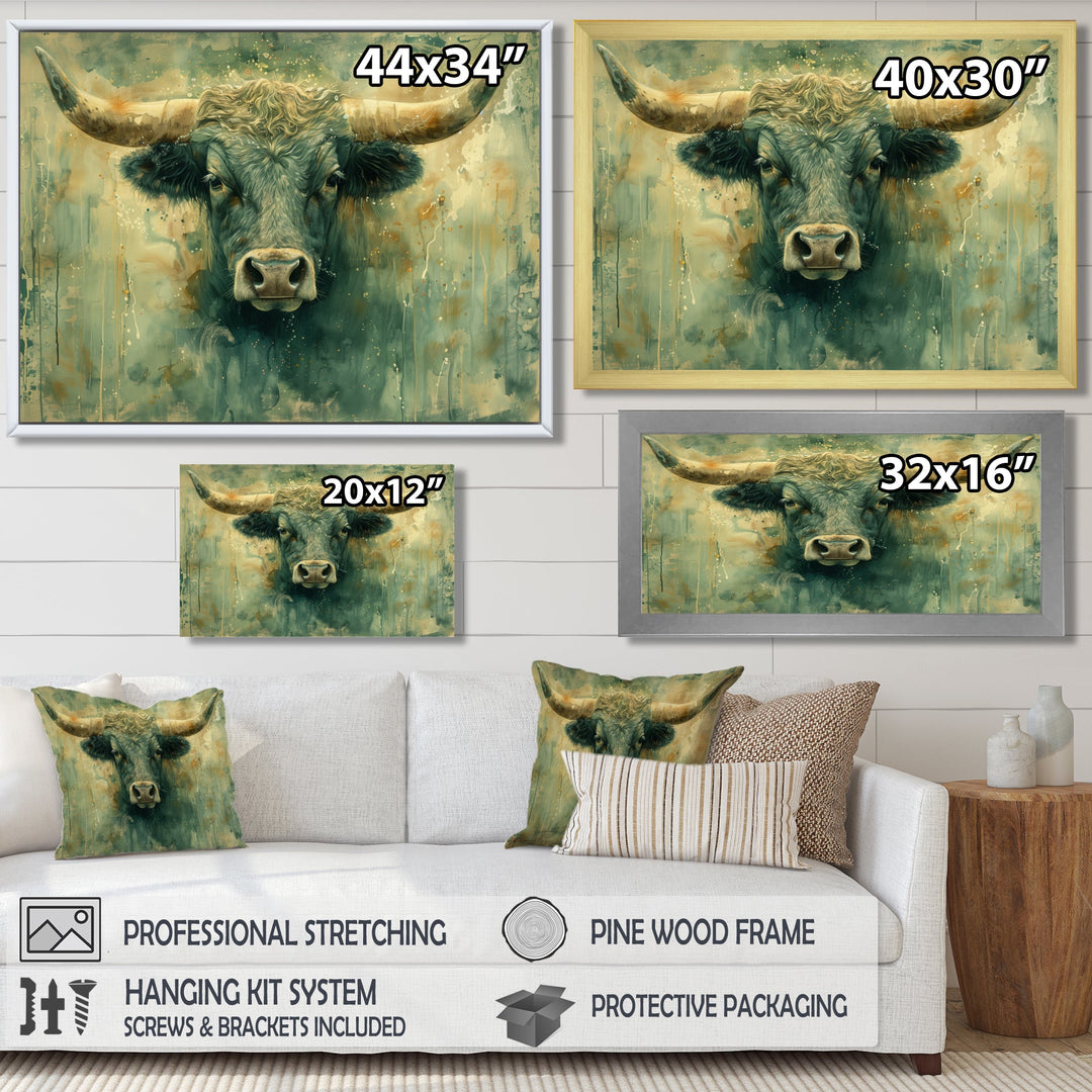 Golden green Taurus zodiac Treasures - Green Taurus Wall Art